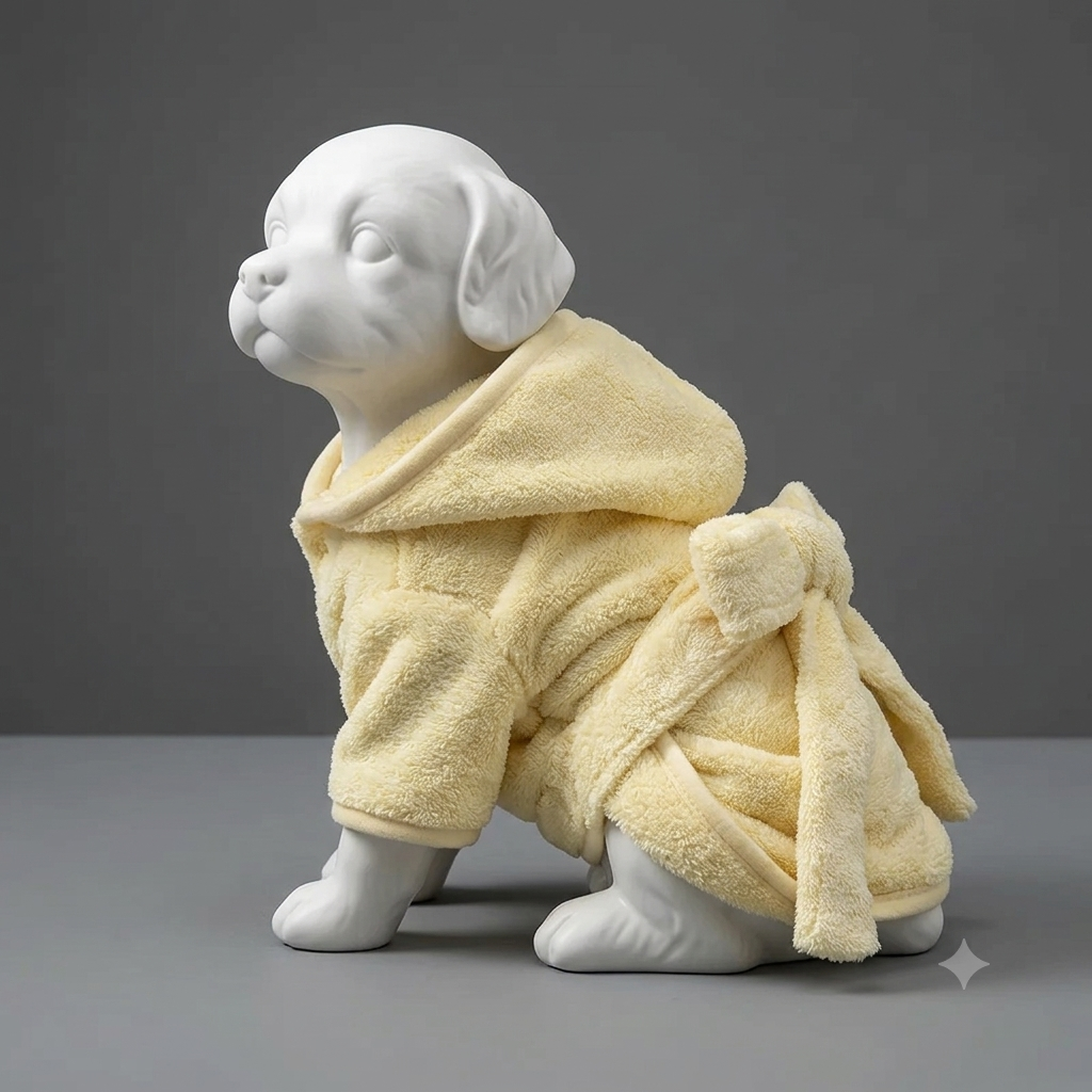 Microfiber Hooded Pet Bathrobe - Soft & Quick Drying