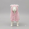 Cotton Hooded Pet Bathrobe with Adjustable Collar & Belly Strap