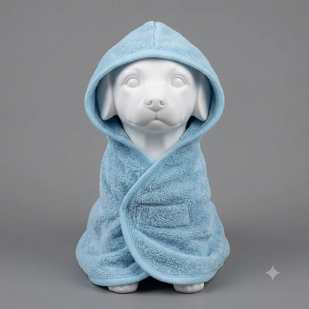 Microfiber Hooded Pet Bathrobe - Soft & Quick Drying