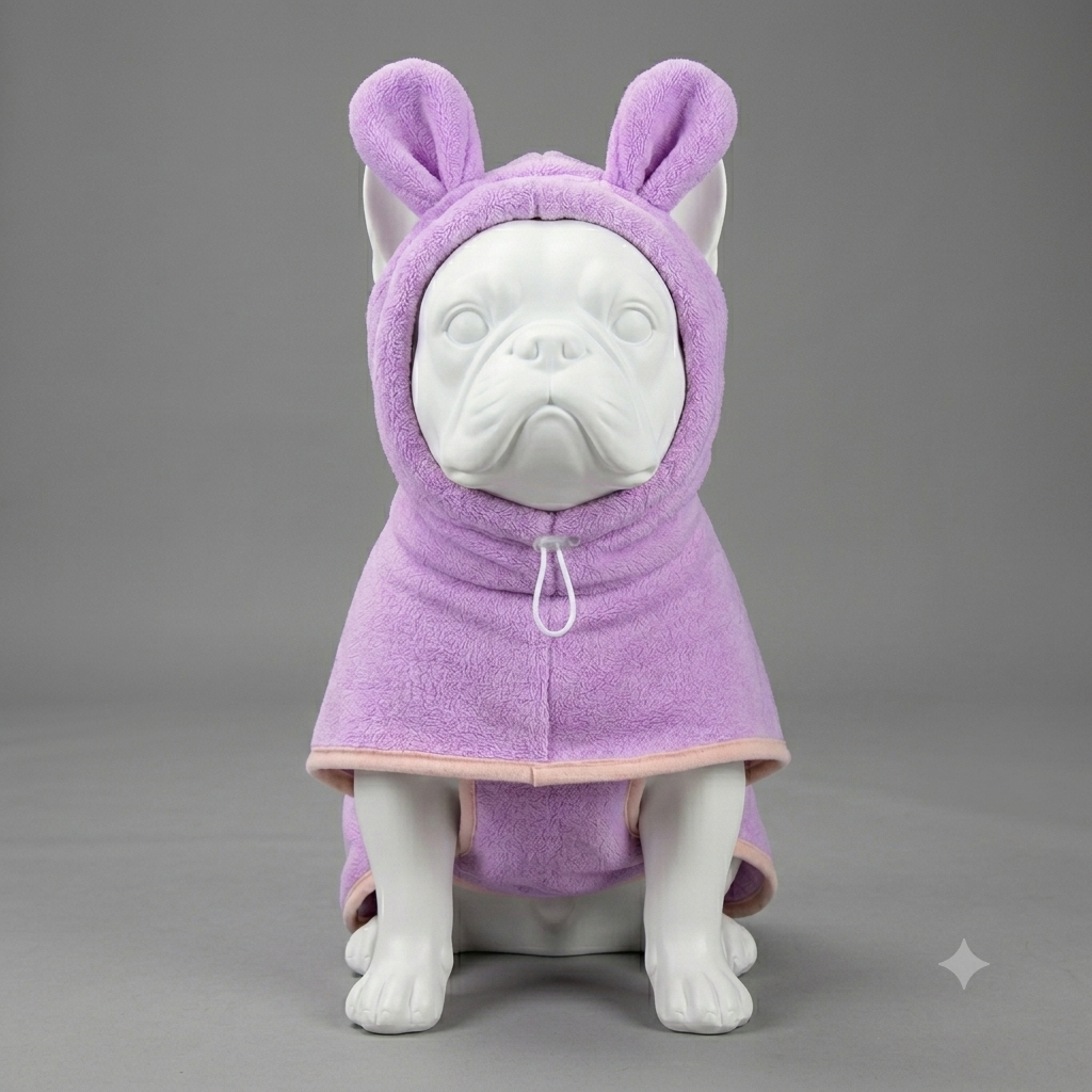Hooded Pet Bathrobe - Super Absorbent, Fast Drying (XS-XL)