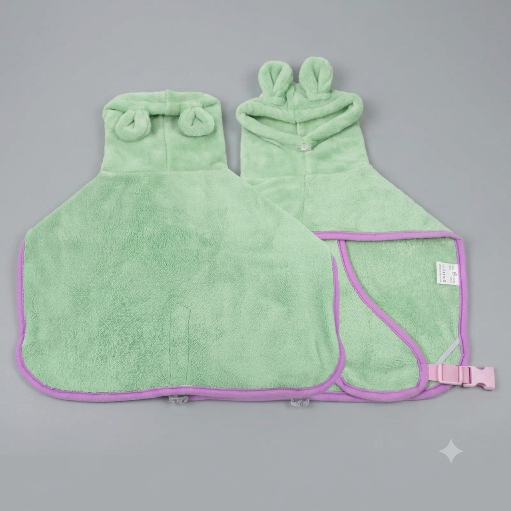 Hooded Pet Bathrobe - Super Absorbent, Fast Drying (XS-XL)
