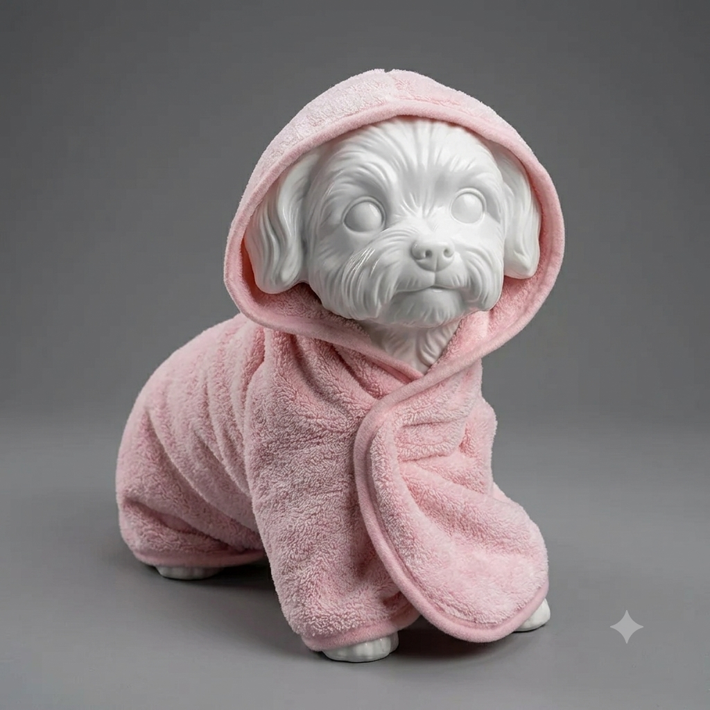 Microfiber Hooded Pet Bathrobe - Soft & Quick Drying