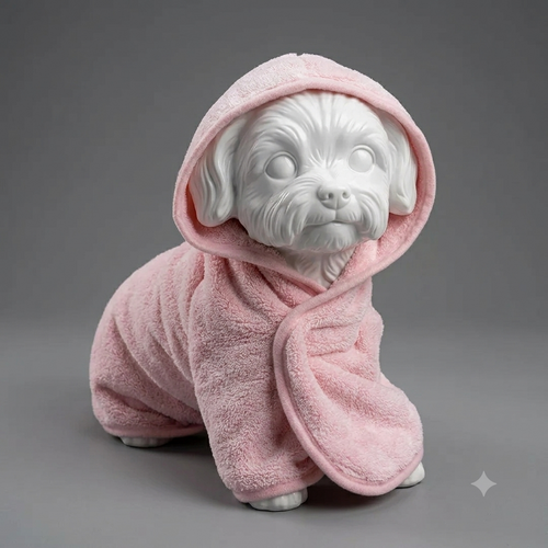 Microfiber Hooded Pet Bathrobe — Soft & Quick Drying for Dogs & Cats