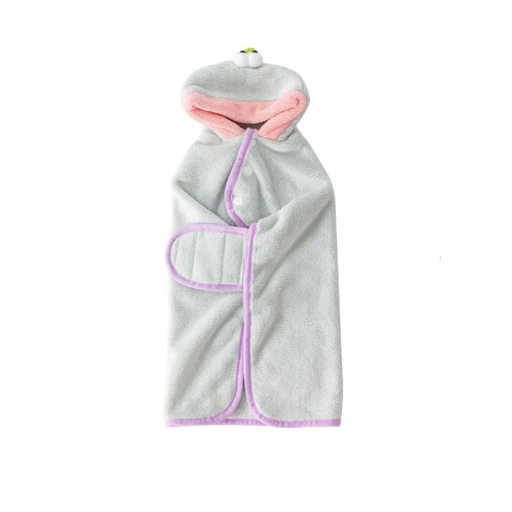 Super Absorbent Dog Hooded Bathrobe Coral Fleece Adjustable Pet Quick Drying Towel Soft Warm Microfiber Dog Towel Cat Dog