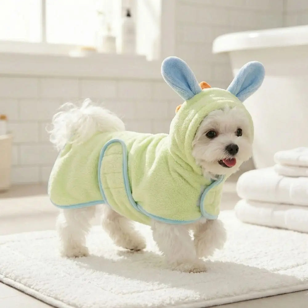 Super Absorbent Dog Hooded Bathrobe Coral Fleece Adjustable Pet Quick Drying Towel Soft Warm Microfiber Dog Towel Cat Dog
