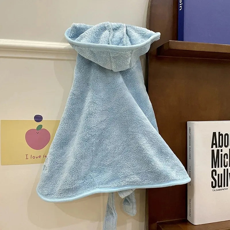 Microfiber Hooded Pet Bathrobe — Soft & Quick Drying for Dogs & Cats