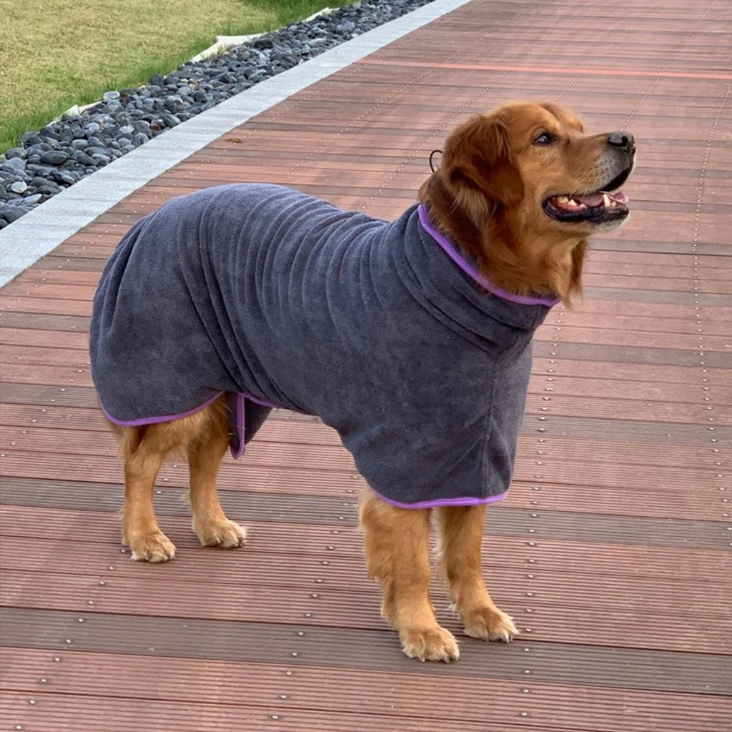 Dog Bathrobe Pet Absorbent Dog clothes Pet Quick-drying Microfiber Bathrobe for Medium and Large dog clothes bathrobe