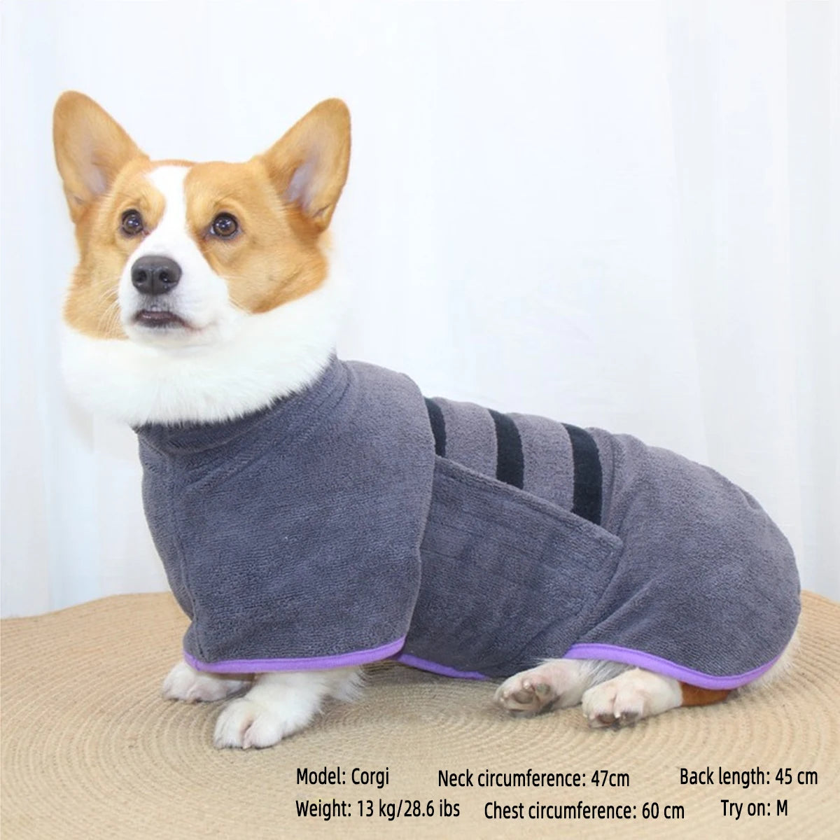 Dog Bathrobe Pet Absorbent Dog clothes Pet Quick-drying Microfiber Bathrobe for Medium and Large dog clothes bathrobe