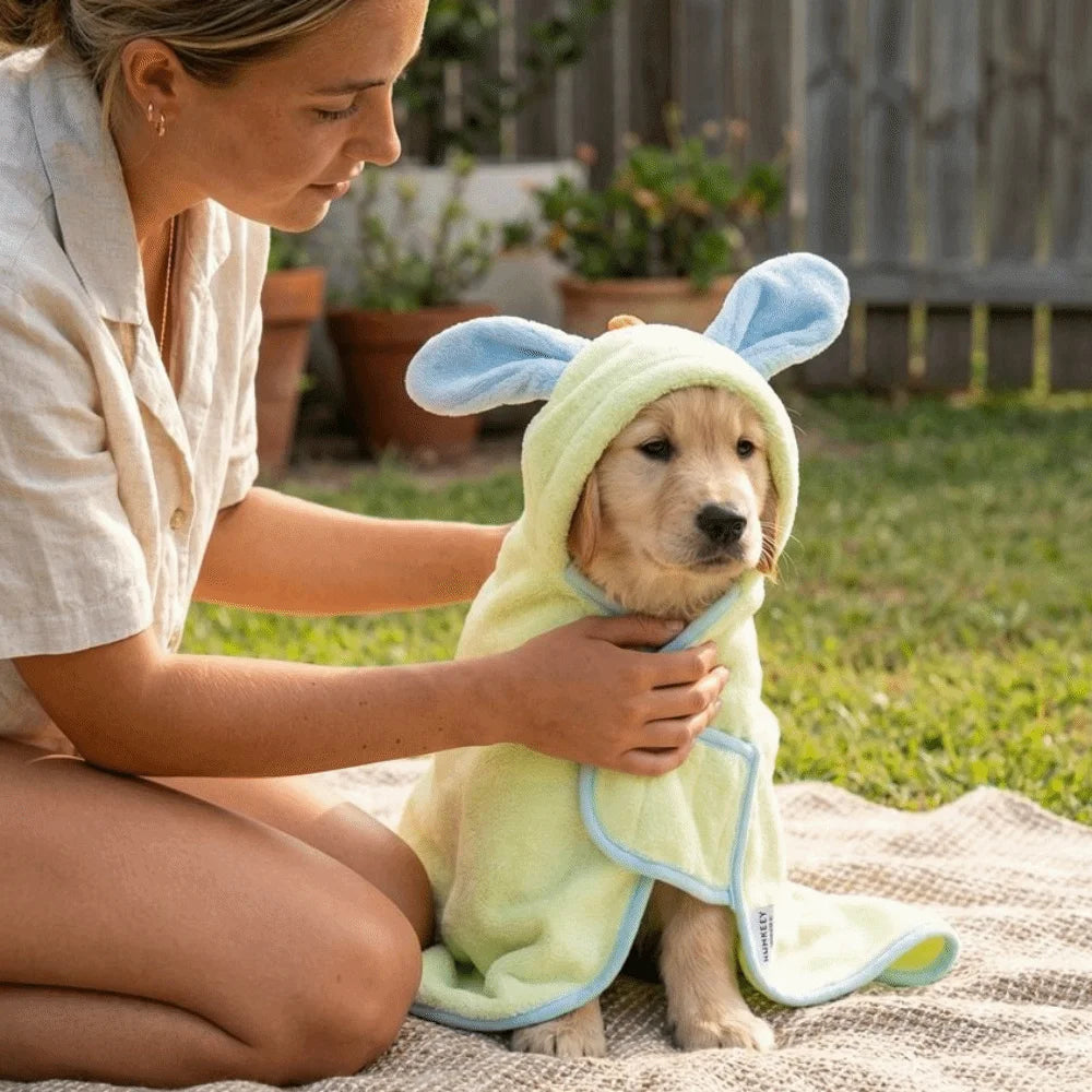 Super Absorbent Dog Hooded Bathrobe Coral Fleece Adjustable Pet Quick Drying Towel Soft Warm Microfiber Dog Towel Cat Dog