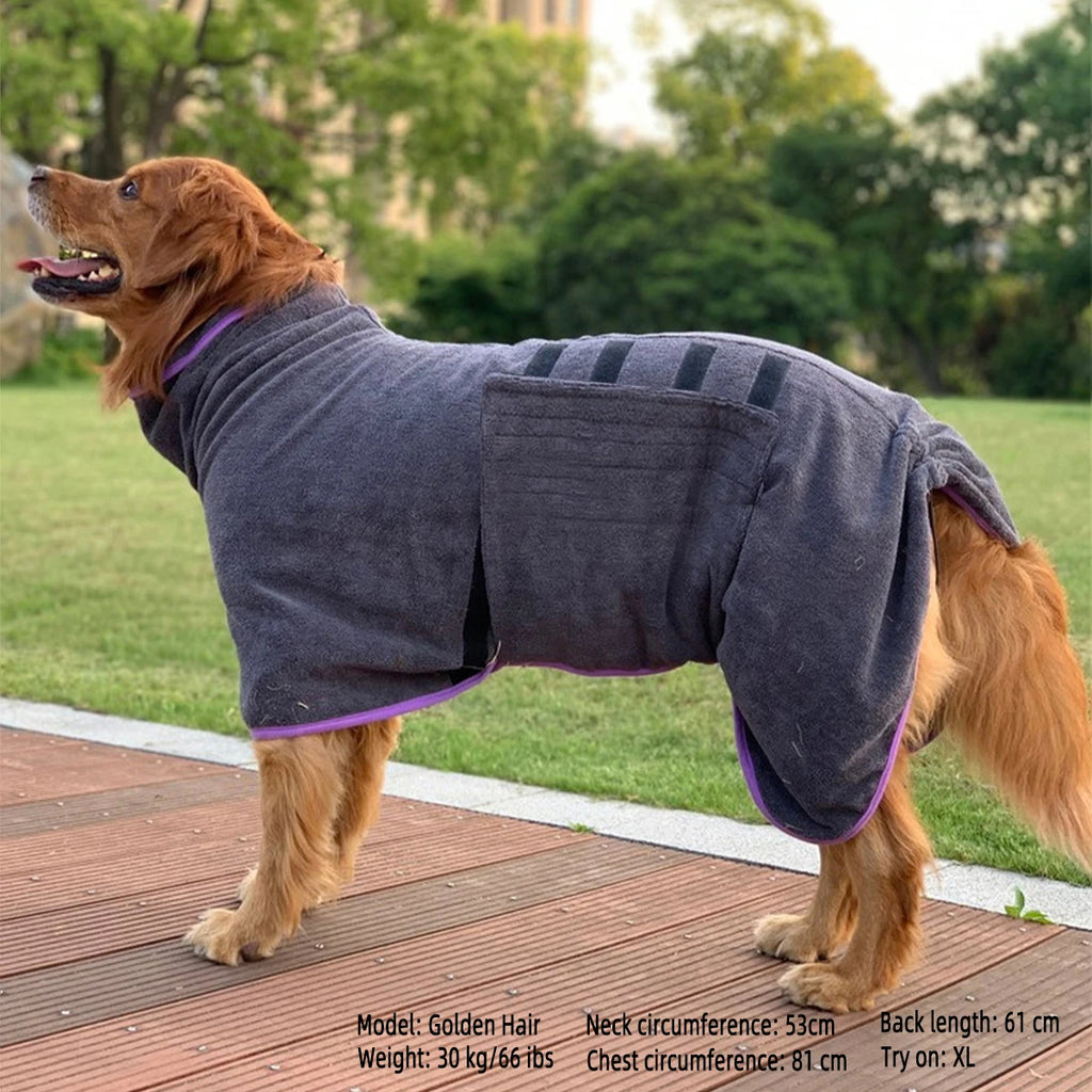 Dog Bathrobe Pet Absorbent Dog clothes Pet Quick-drying Microfiber Bathrobe for Medium and Large dog clothes bathrobe