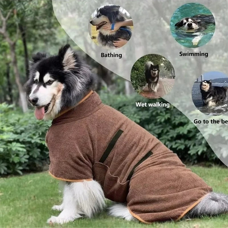 Large Dog Cat Bathrobe Full Coverage Super Absorbent Quick Dry Breathable Pet Robe Pet Health Care And Cleaning Pet Towels