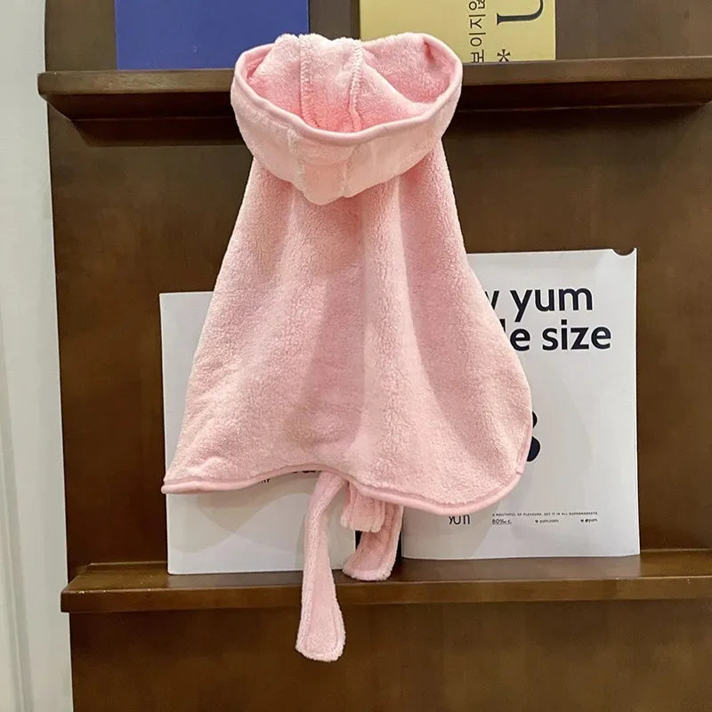 Microfiber Hooded Pet Bathrobe — Soft & Quick Drying for Dogs & Cats