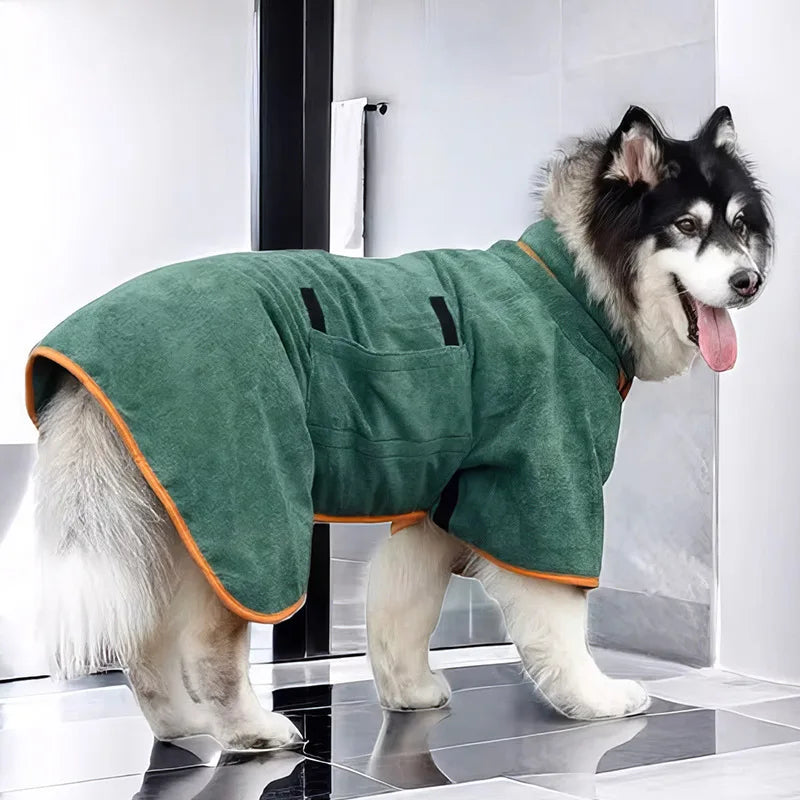 Large Dog Cat Bathrobe Full Coverage Super Absorbent Quick Dry Breathable Pet Robe Pet Health Care And Cleaning Pet Towels