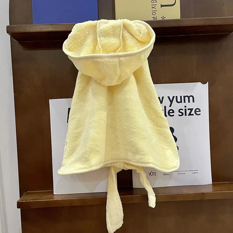 Microfiber Hooded Pet Bathrobe — Soft & Quick Drying for Dogs & Cats