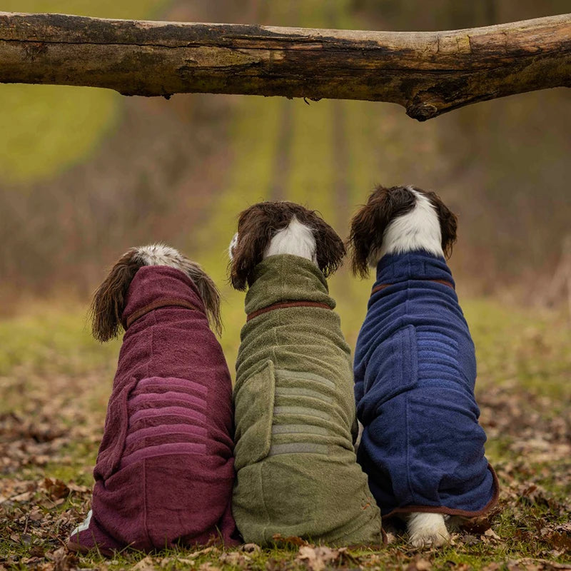 Ultra Absorbent Microfiber Dog Drying Coat Quick-Dry Adjustable Strap Pet Bath Robe Soft Towel Coat for Dogs after Bath