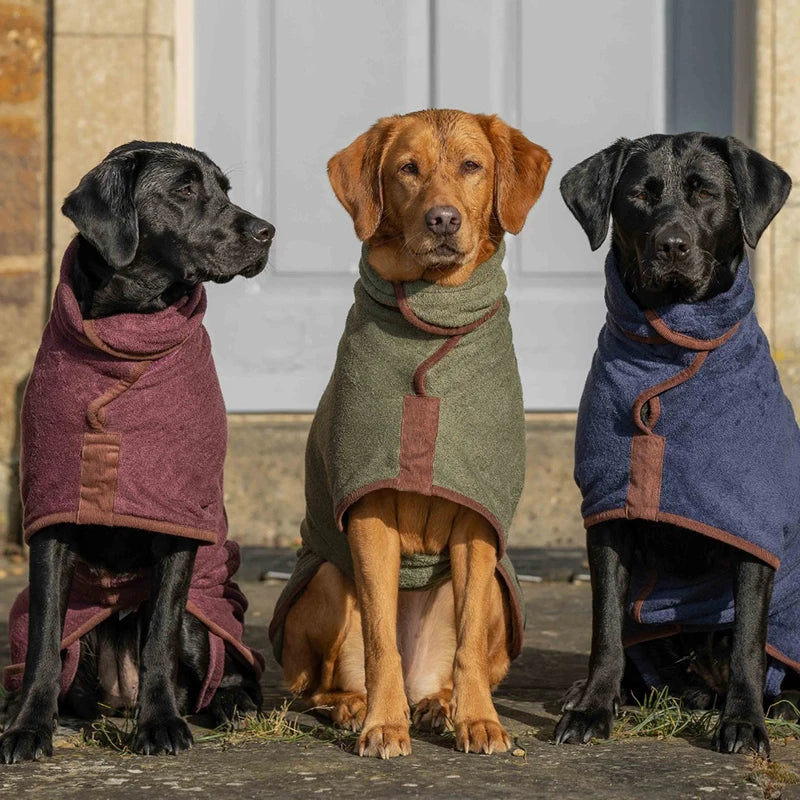 Ultra Absorbent Microfiber Dog Drying Coat Quick-Dry Adjustable Strap Pet Bath Robe Soft Towel Coat for Dogs after Bath