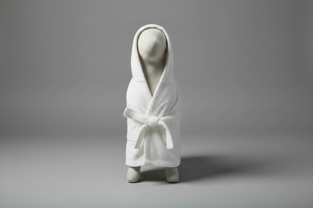 Dog bathrobe no ear flaps